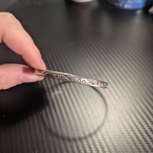 Silver Patterned Bangle Bracelet